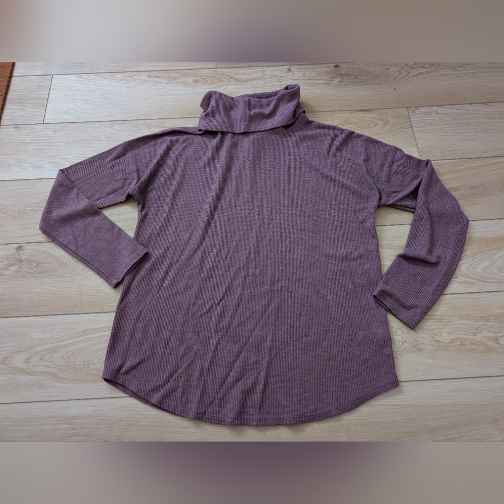 Purple Turtleneck Long Sleeve Top From Target A New Day, Waffle Texture